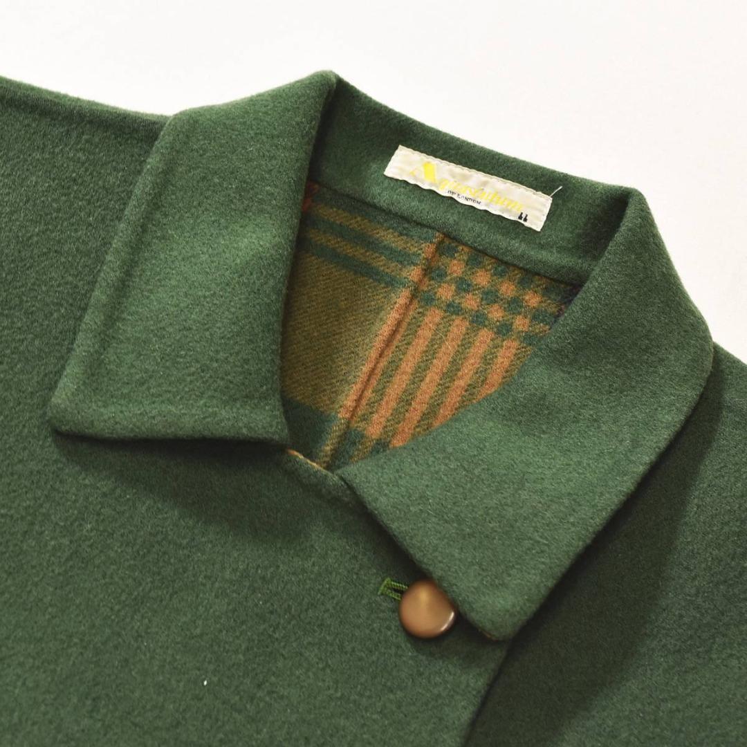Aquascutum Double-breasted wool Coat Asian fit XL US size L Green Authentic