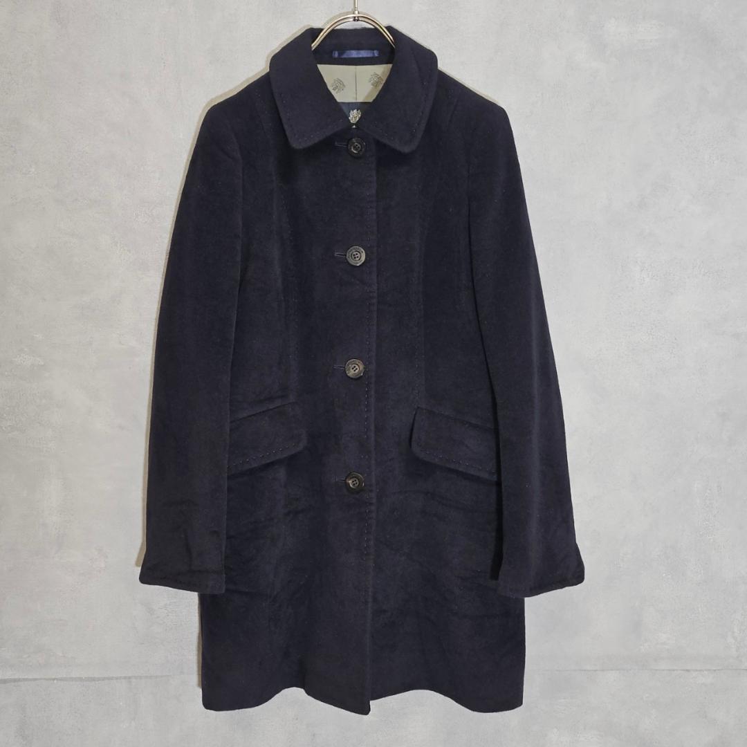 Aquascutum Long Coat Asian fit S US size XS Black Authentic