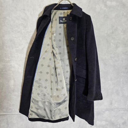 Aquascutum Long Coat Asian fit S US size XS Black Authentic