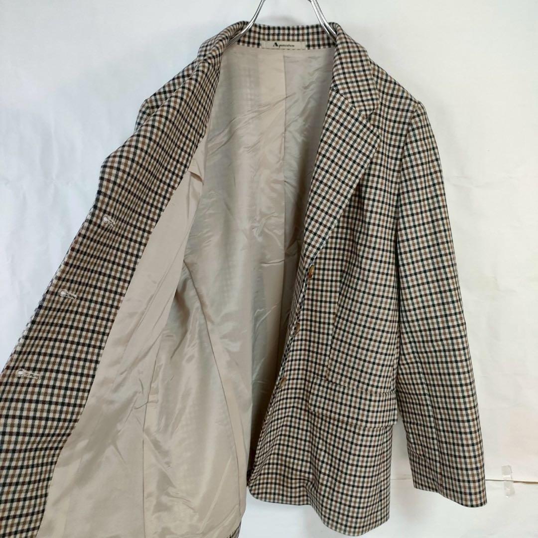 Aquascutum Tailored Jacket Asian fit L US size M Brown Authentic