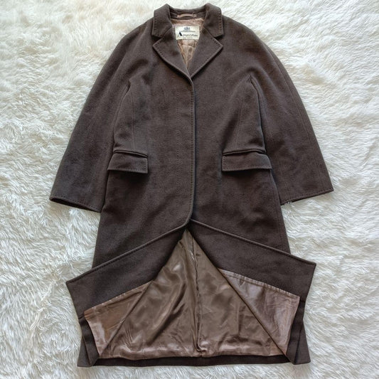 Aquascutum Long Coat Asian fit L US size M Charcoal Gray Authentic