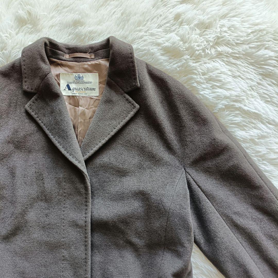 Aquascutum Long Coat Asian fit L US size M Charcoal Gray Authentic