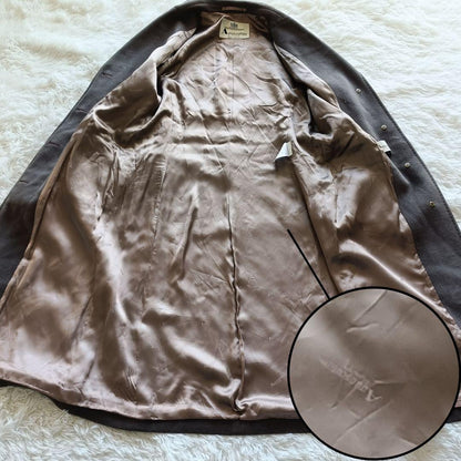 Aquascutum Long Coat Asian fit L US size M Charcoal Gray Authentic