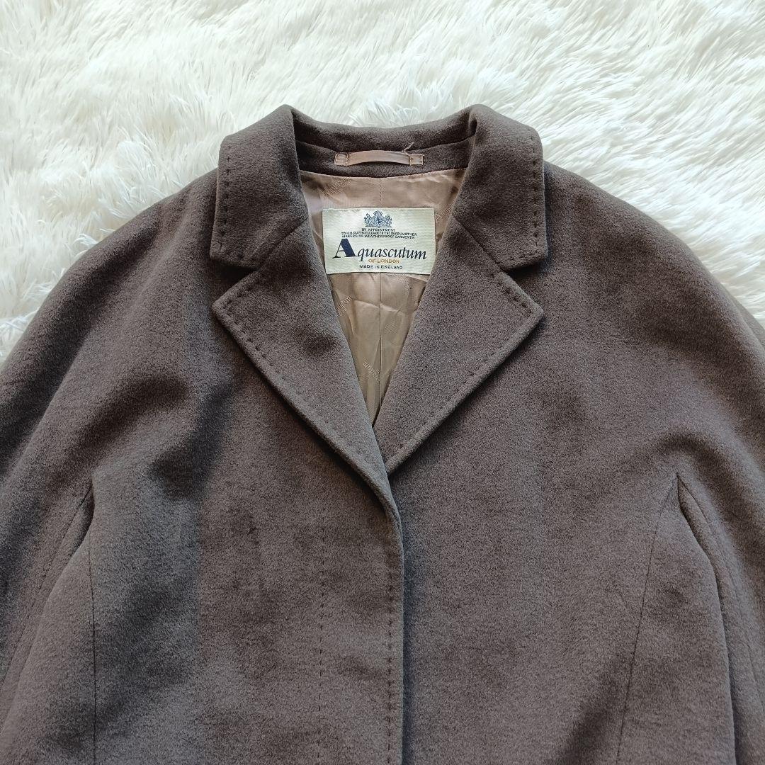 Aquascutum Long Coat Asian fit L US size M Charcoal Gray Authentic