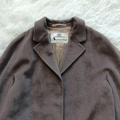 Aquascutum Long Coat Asian fit L US size M Charcoal Gray Authentic