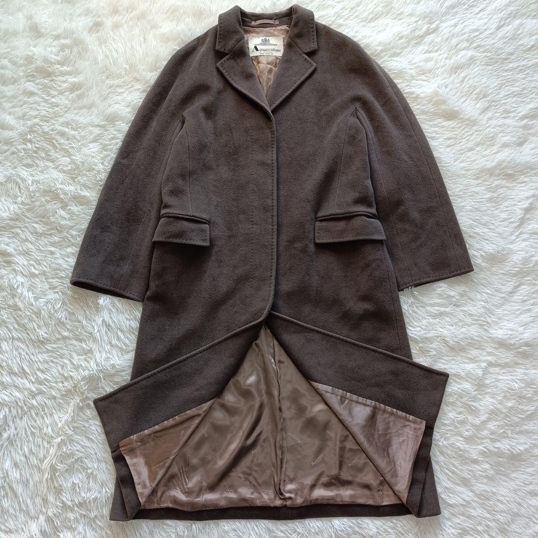Aquascutum Long Coat Asian fit L US size M Charcoal Gray Authentic