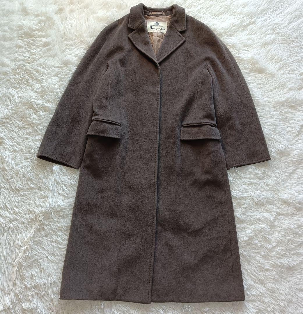 Aquascutum Long Coat Asian fit L US size M Charcoal Gray Authentic