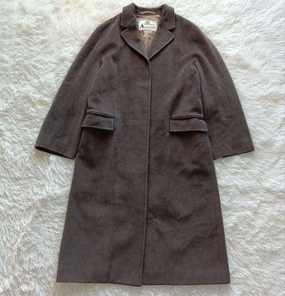Aquascutum Long Coat Asian fit L US size M Charcoal Gray Authentic