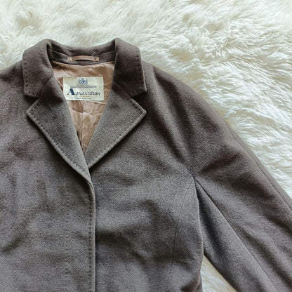 Aquascutum Long Coat Asian fit L US size M Charcoal Gray Authentic