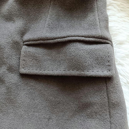 Aquascutum Long Coat Asian fit L US size M Charcoal Gray Authentic