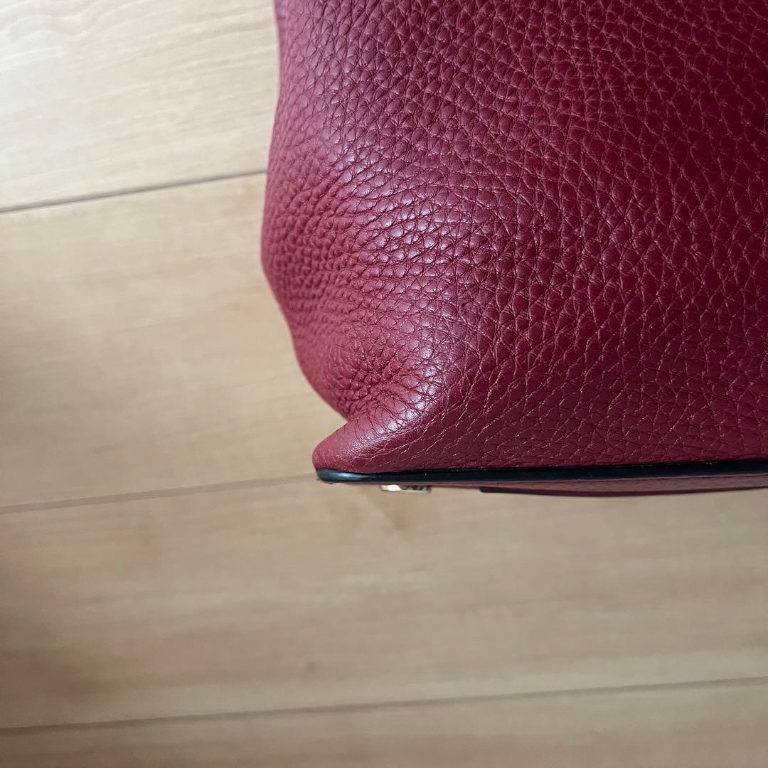 Valentino Hand Bag Tote Purse Logo Leather Red Authentic