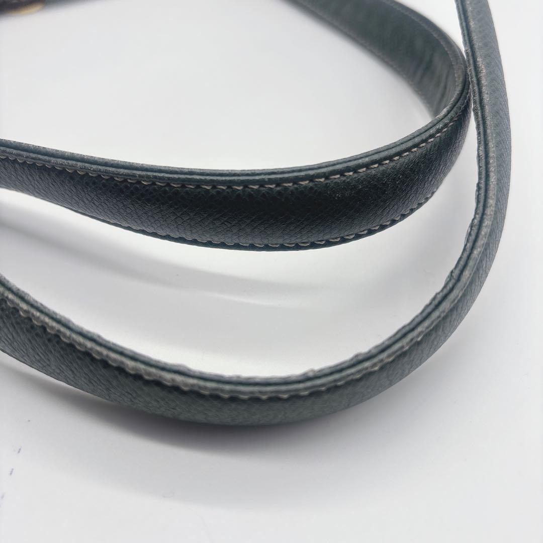 Valentino Garavani Shoulder Bag Purse V Logo Leather Dark Green Authentic