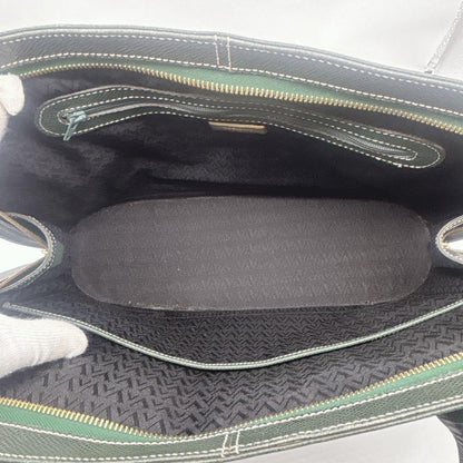 Valentino Garavani Shoulder Bag Purse V Logo Leather Dark Green Authentic