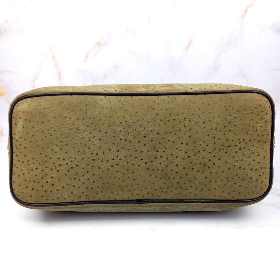 Valentino Garavani Hand Shoulder Bag Tote Purse 2way Logo Leather Black Khaki