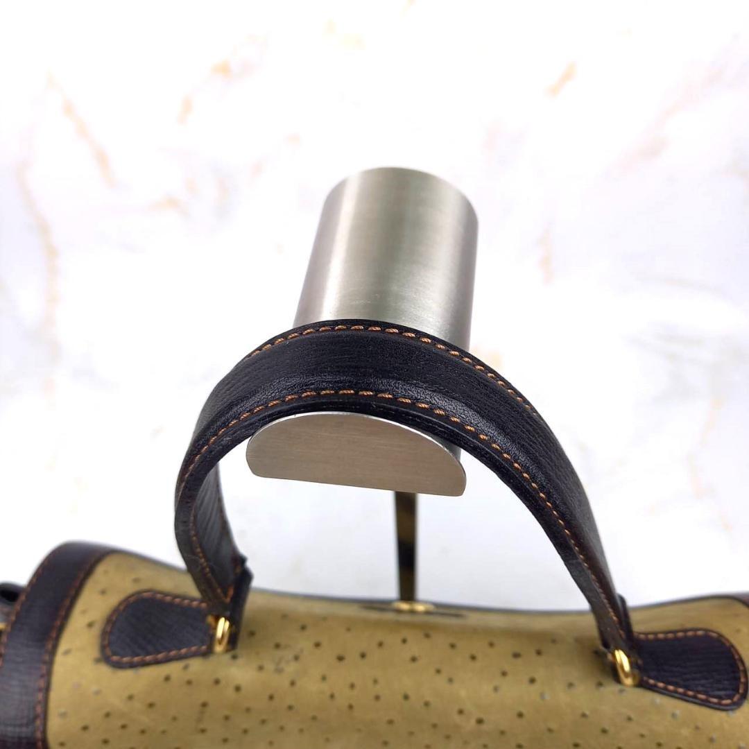 Valentino Garavani Hand Shoulder Bag Tote Purse 2way Logo Leather Black Khaki