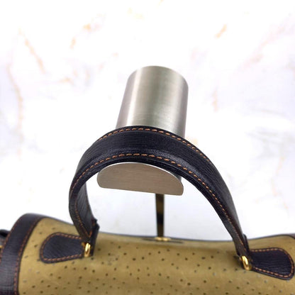 Valentino Garavani Hand Shoulder Bag Tote Purse 2way Logo Leather Black Khaki