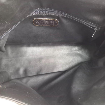 Valentino Garavani Hand Shoulder Bag Tote Purse 2way Logo Leather Black Khaki