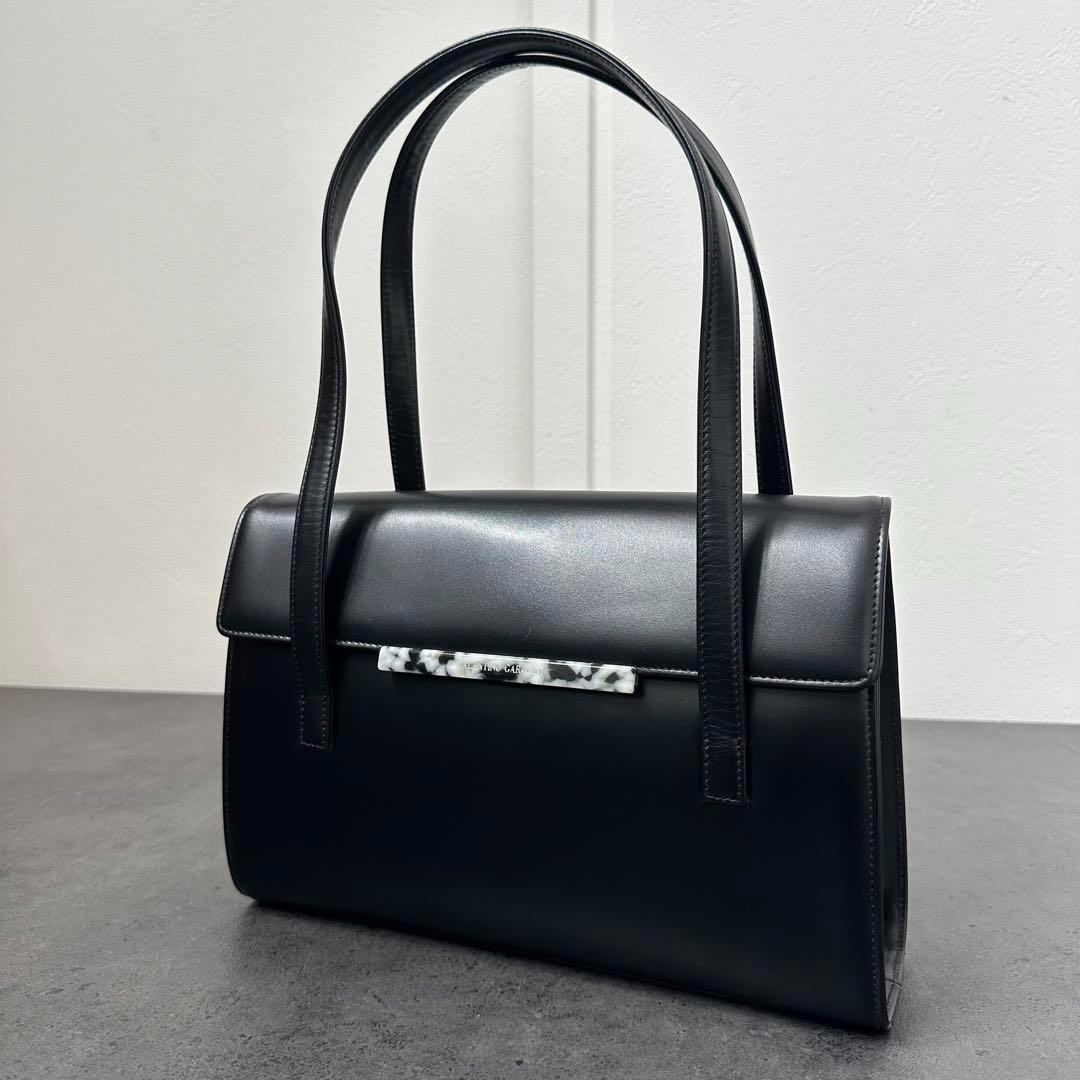 Valentino Garavani Hand Bag Tote Purse Formal bag Logo plate Authentic