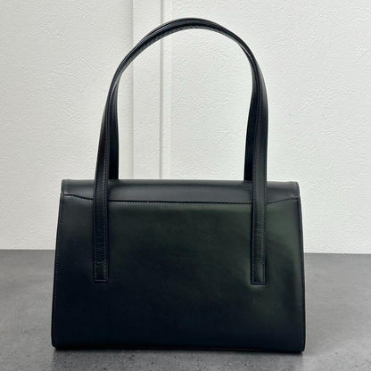 Valentino Garavani Hand Bag Tote Purse Formal bag Logo plate Authentic