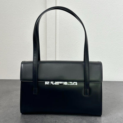 Valentino Garavani Hand Bag Tote Purse Formal bag Logo plate Authentic