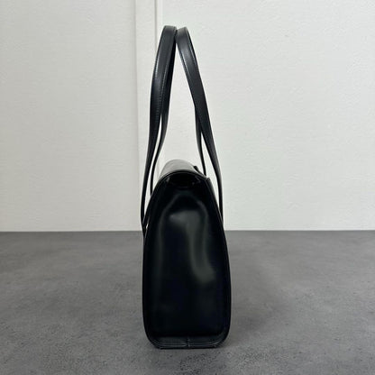 Valentino Garavani Hand Bag Tote Purse Formal bag Logo plate Authentic