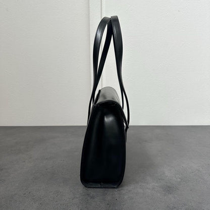 Valentino Garavani Hand Bag Tote Purse Formal bag Logo plate Authentic