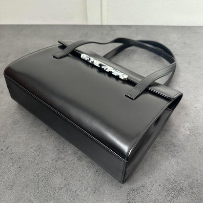 Valentino Garavani Hand Bag Tote Purse Formal bag Logo plate Authentic