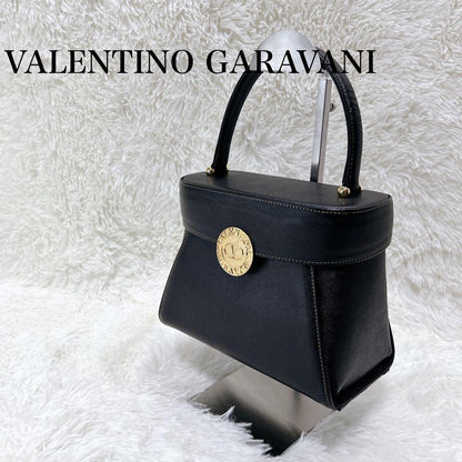 Valentino Garavani Hand Bag Tote Purse Logo Black Authentic