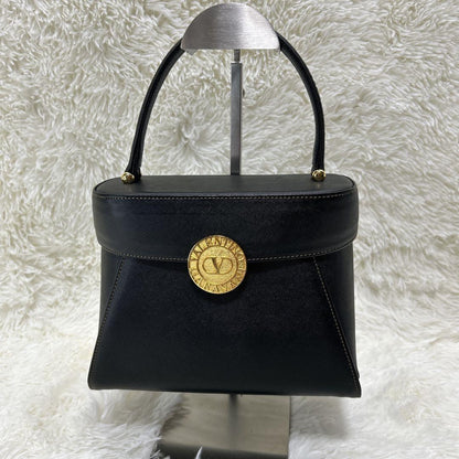 Valentino Garavani Hand Bag Tote Purse Logo Black Authentic