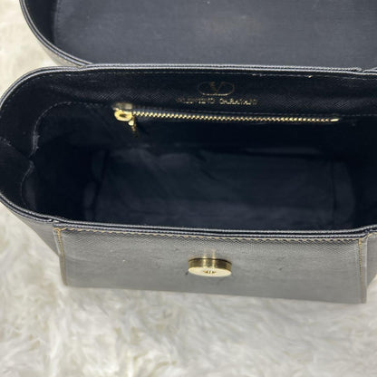 Valentino Garavani Hand Bag Tote Purse Logo Black Authentic