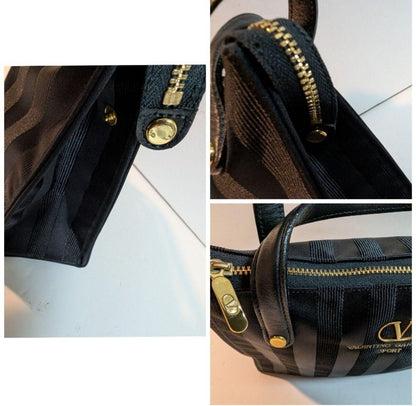 Valentino Garavani SPORT Hand Bag Tote Purse Logo Black Authentic