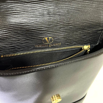 Valentino Garavani Shoulder Bag Purse Leather Black Authentic