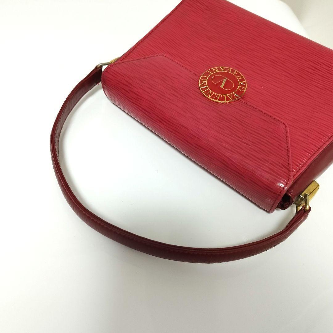 Valentino Garavani Hand Shoulder Bag Tote Purse 2way Logo Pink Red Authentic