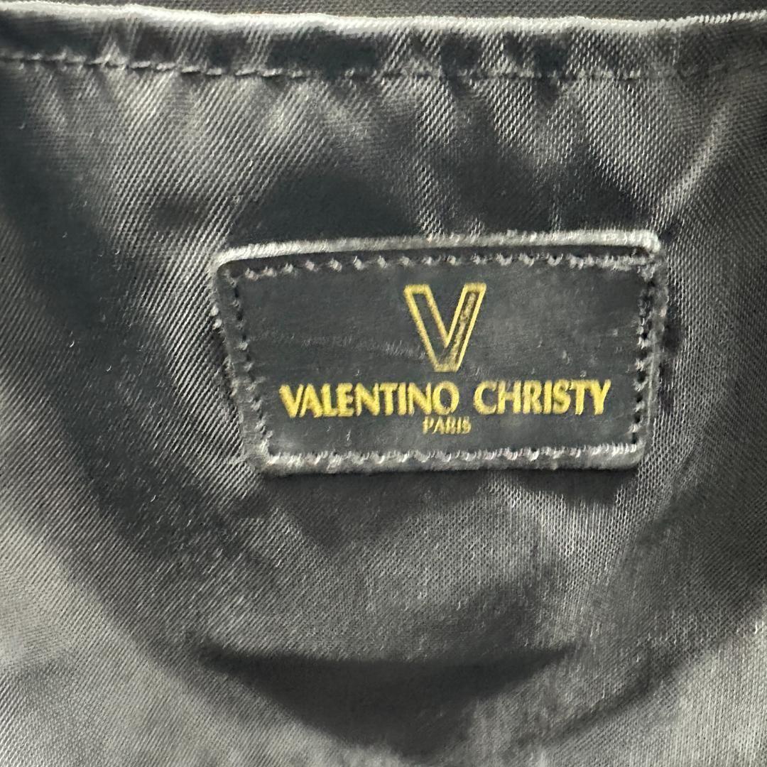 VALENTINO CHRISTY Boston Bag Shoulder Bag Purse Cotton Black Authentic