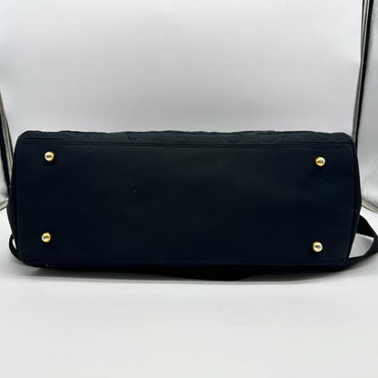 VALENTINO CHRISTY Boston Bag Shoulder Bag Purse Cotton Black Authentic