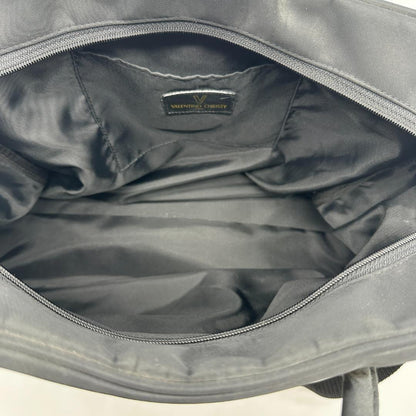 VALENTINO CHRISTY Boston Bag Shoulder Bag Purse Cotton Black Authentic