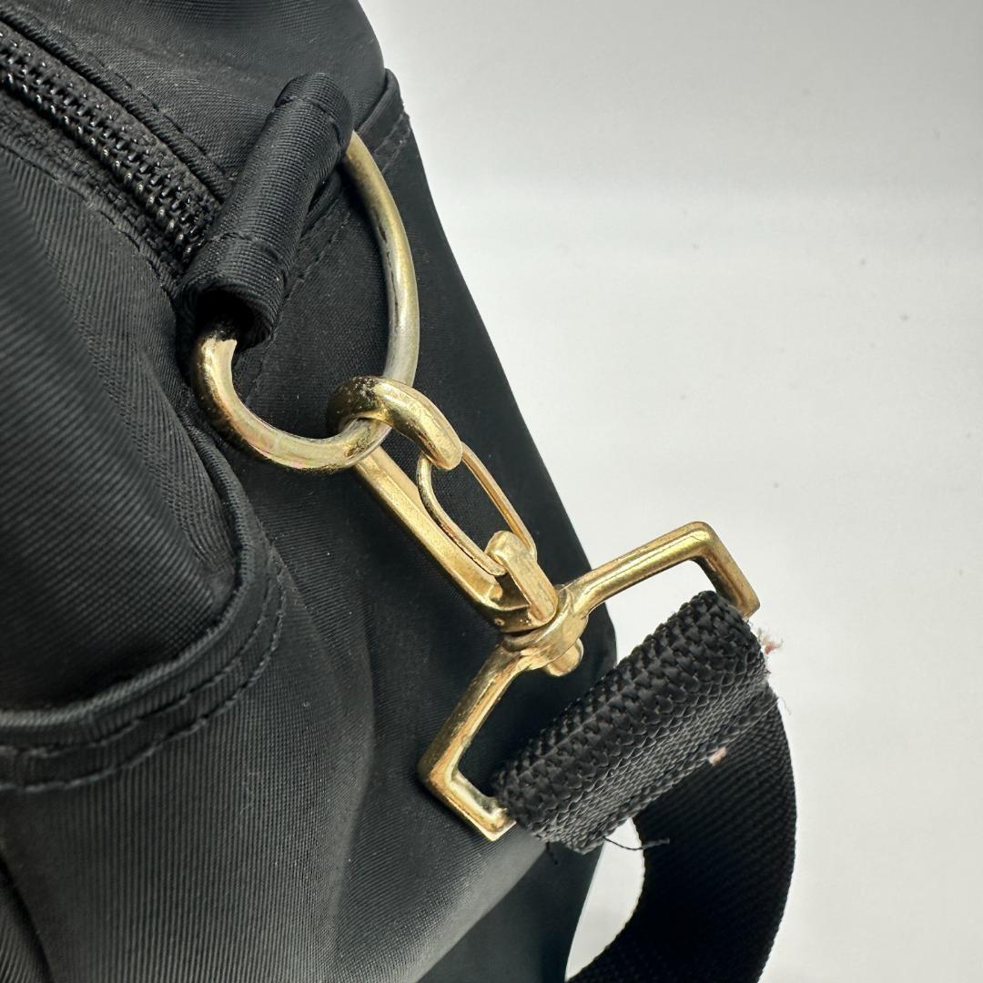 VALENTINO CHRISTY Boston Bag Shoulder Bag Purse Cotton Black Authentic