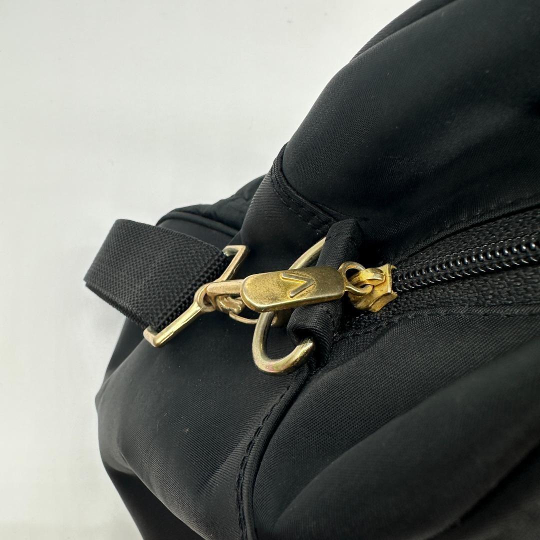 VALENTINO CHRISTY Boston Bag Shoulder Bag Purse Cotton Black Authentic