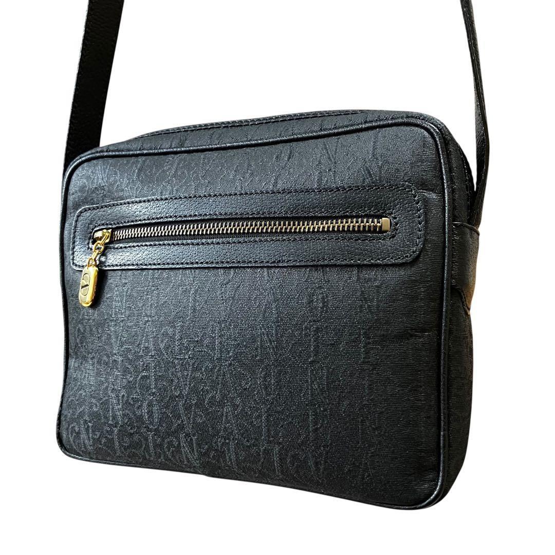 Valentino Garavani Shoulder Bag Purse Monogram Canvas Leather Black Authentic