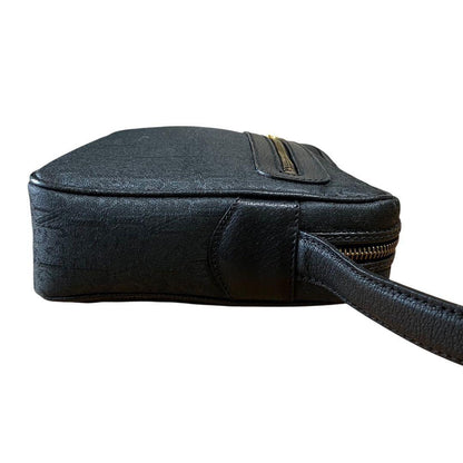 Valentino Garavani Shoulder Bag Purse Monogram Canvas Leather Black Authentic