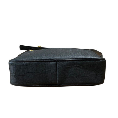 Valentino Garavani Shoulder Bag Purse Monogram Canvas Leather Black Authentic