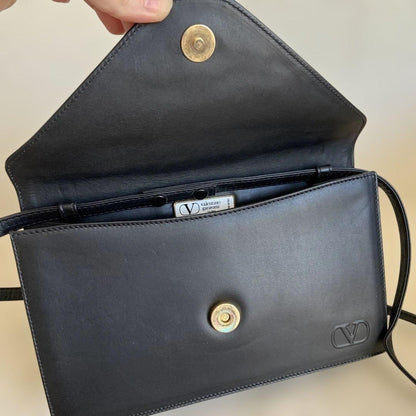 Valentino Garavani Shoulder Bag Purse Clutch Bag Second Bag Logo Authentic