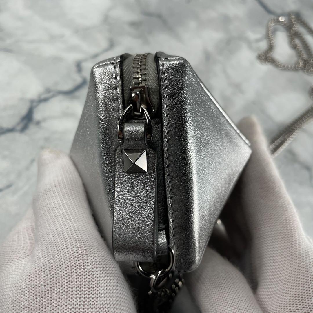 Valentino Garavani Shoulder Bag Purse Silver Authentic