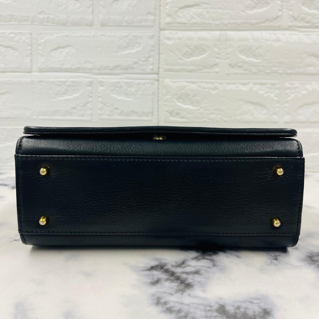 Valentino Garavani Hand Bag Tote Purse Logo Leather Black Authentic