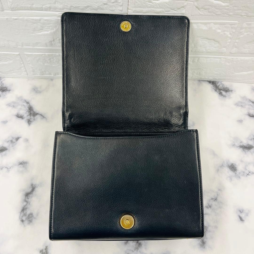 Valentino Garavani Hand Bag Tote Purse Logo Leather Black Authentic