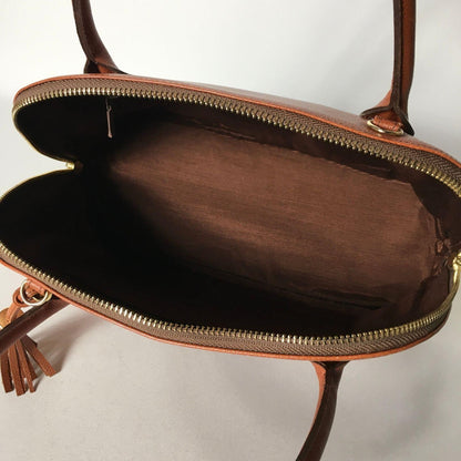 Valentino Garavani Hand Shoulder Bag Tote Purse 2way Logo Leather Brown Auth