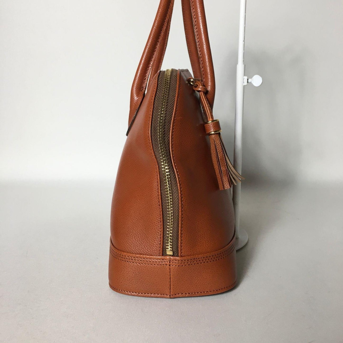 Valentino Garavani Hand Shoulder Bag Tote Purse 2way Logo Leather Brown Auth