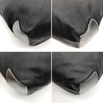 PRADA Shoulder Bag Purse Logo Nylon Leather Black Authentic