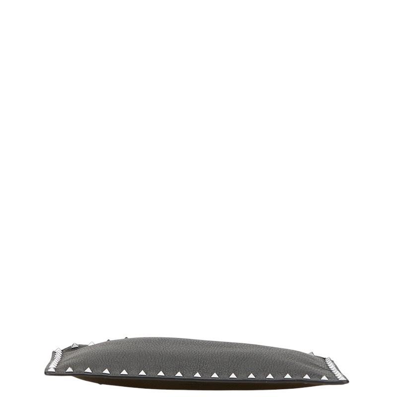 Valentino Clutch Bag Second Bag Rockstuds Leather Black Authentic