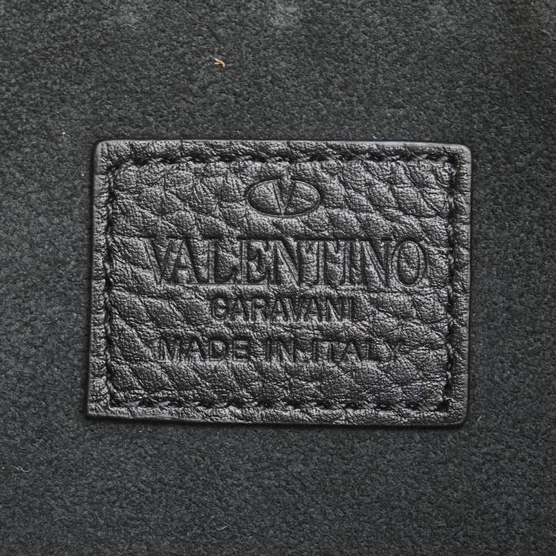 Valentino Clutch Bag Second Bag Rockstuds Leather Black Authentic